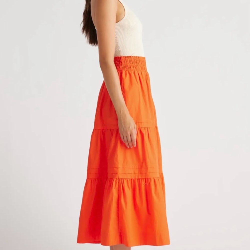 Quince Organic Poplin Tiered Maxi Skirt